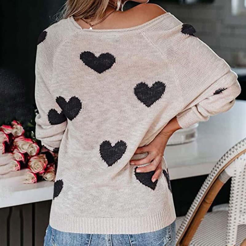 Heart Pattern Knit Pullover