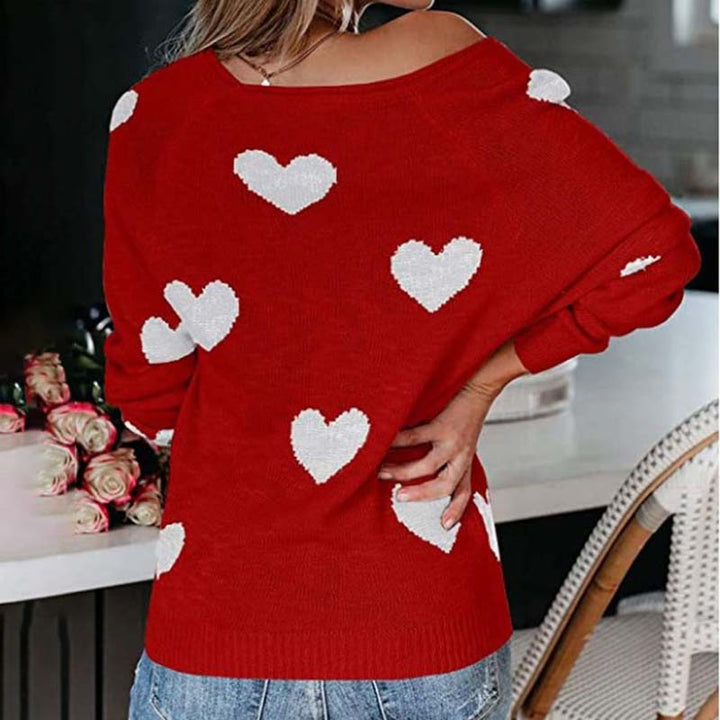 Heart Pattern Knit Pullover
