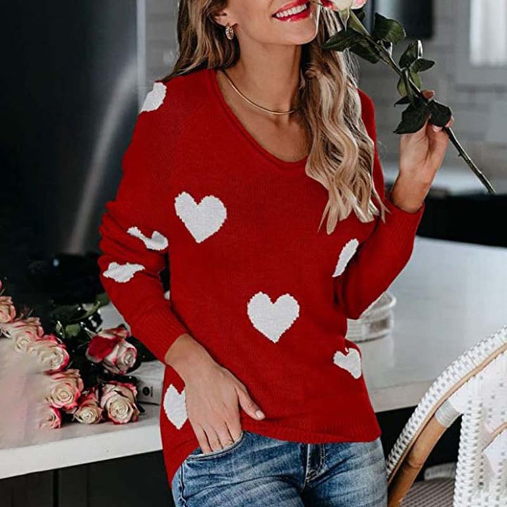Heart Pattern Knit Pullover