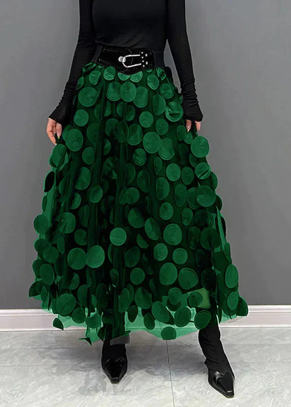 Skirt with Polka Dots and Flowing Cut Fleur, view 8 - Elena Harper
