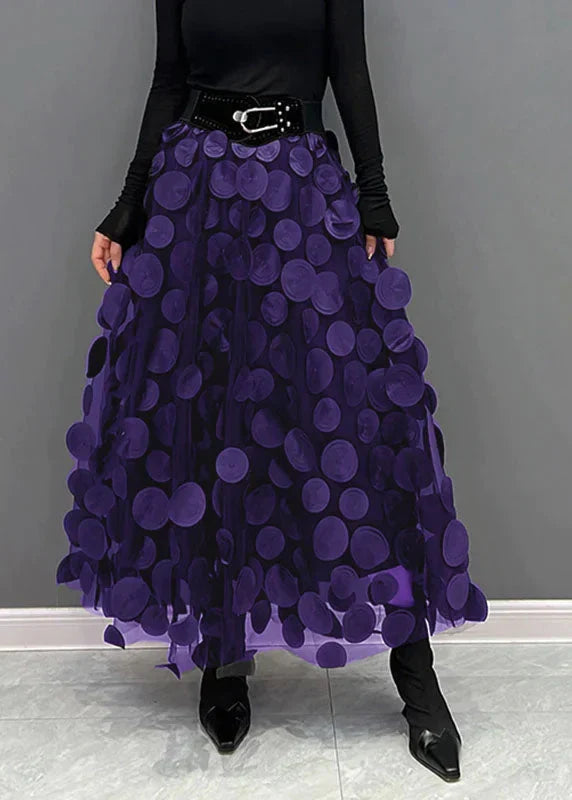 Skirt with Polka Dots and Flowing Cut Fleur, view 7 - Elena Harper
