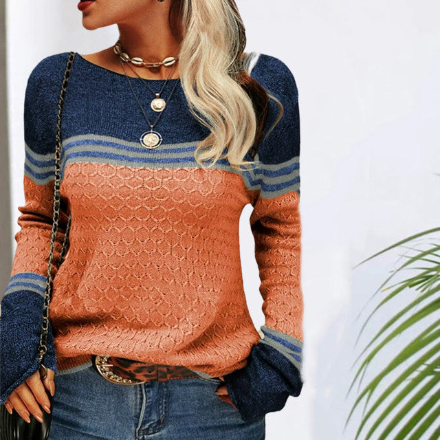 Casual Striped Knit Pullover