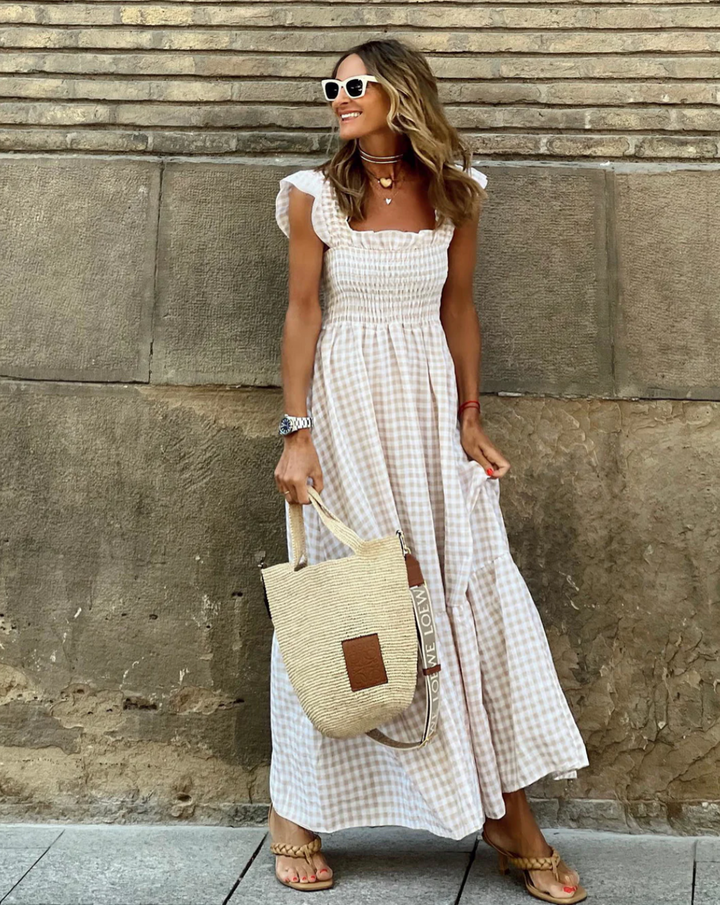 Idoia | Casual Maxi Dress with Ruching for Events