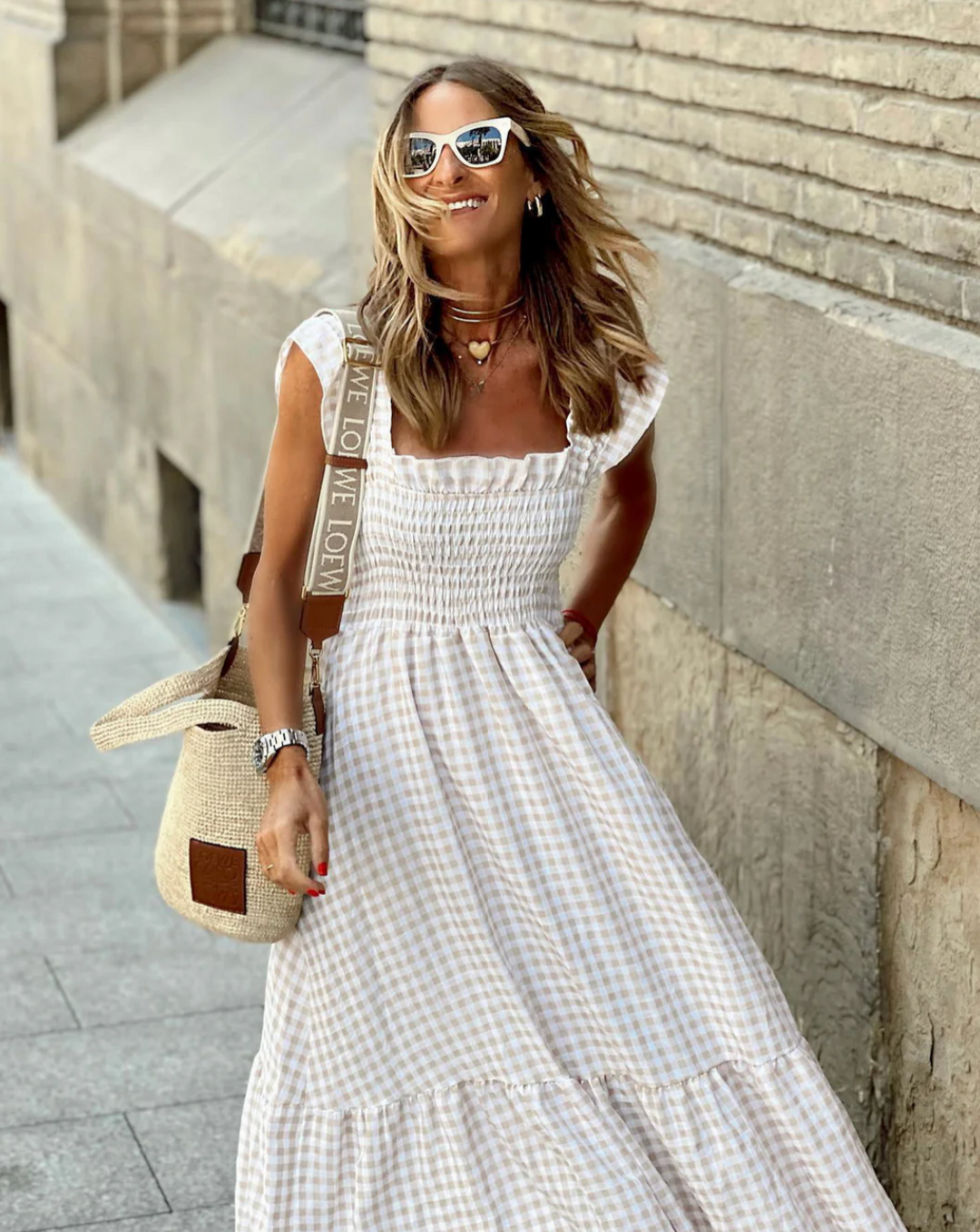 Idoia | Casual Maxi Dress with Ruching for Events