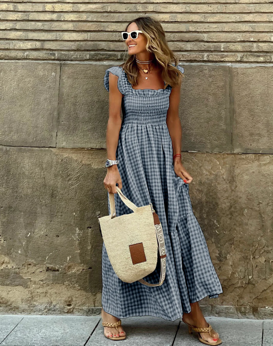 Idoia | Casual Maxi Dress with Ruching for Events