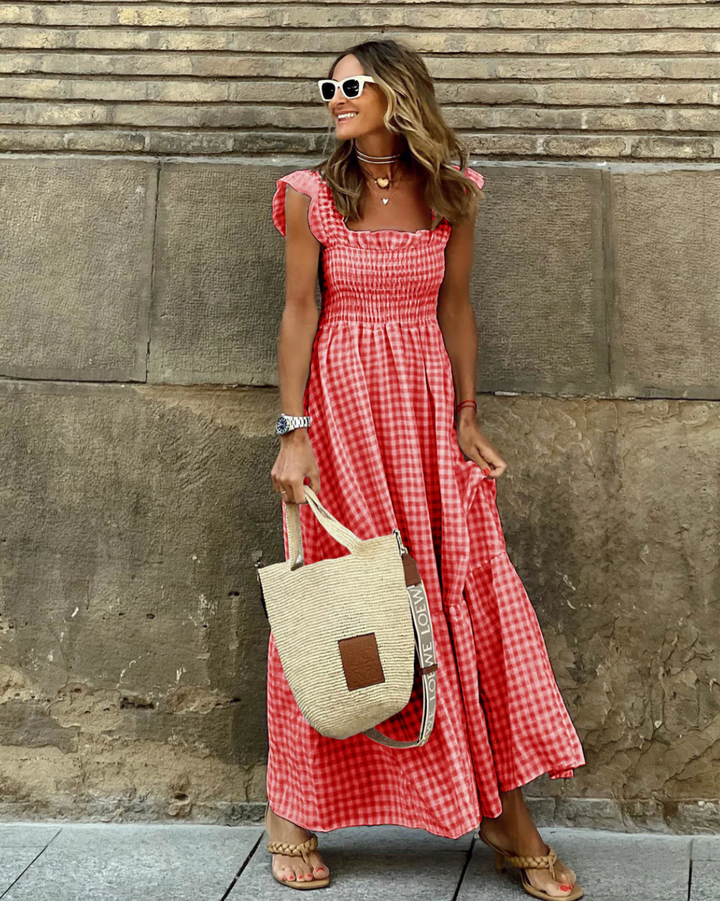 Idoia | Casual Maxi Dress with Ruching for Events