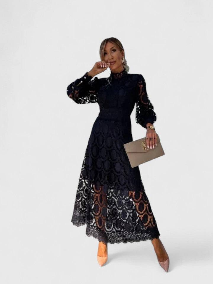 Kryzandra™ elegant dress by Emma & Rose Cape Town featuring a fitted silhouette and stylish design, shown on a model.