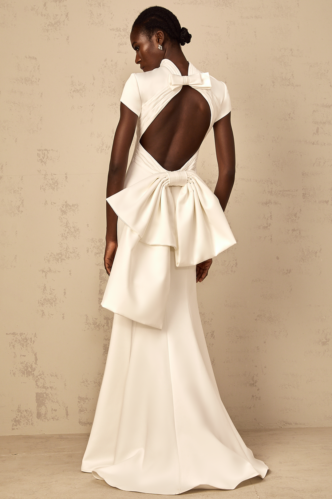Anelis Statement Bow Mermaid Maxi Dress, view 2 - Elena Harper