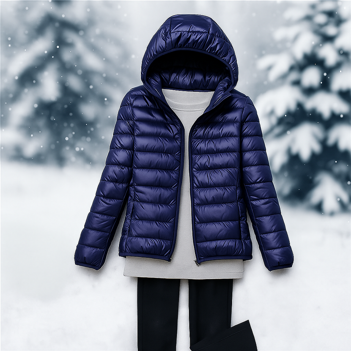 Versatile Lightweight Padded Jacket with Hood - Nora