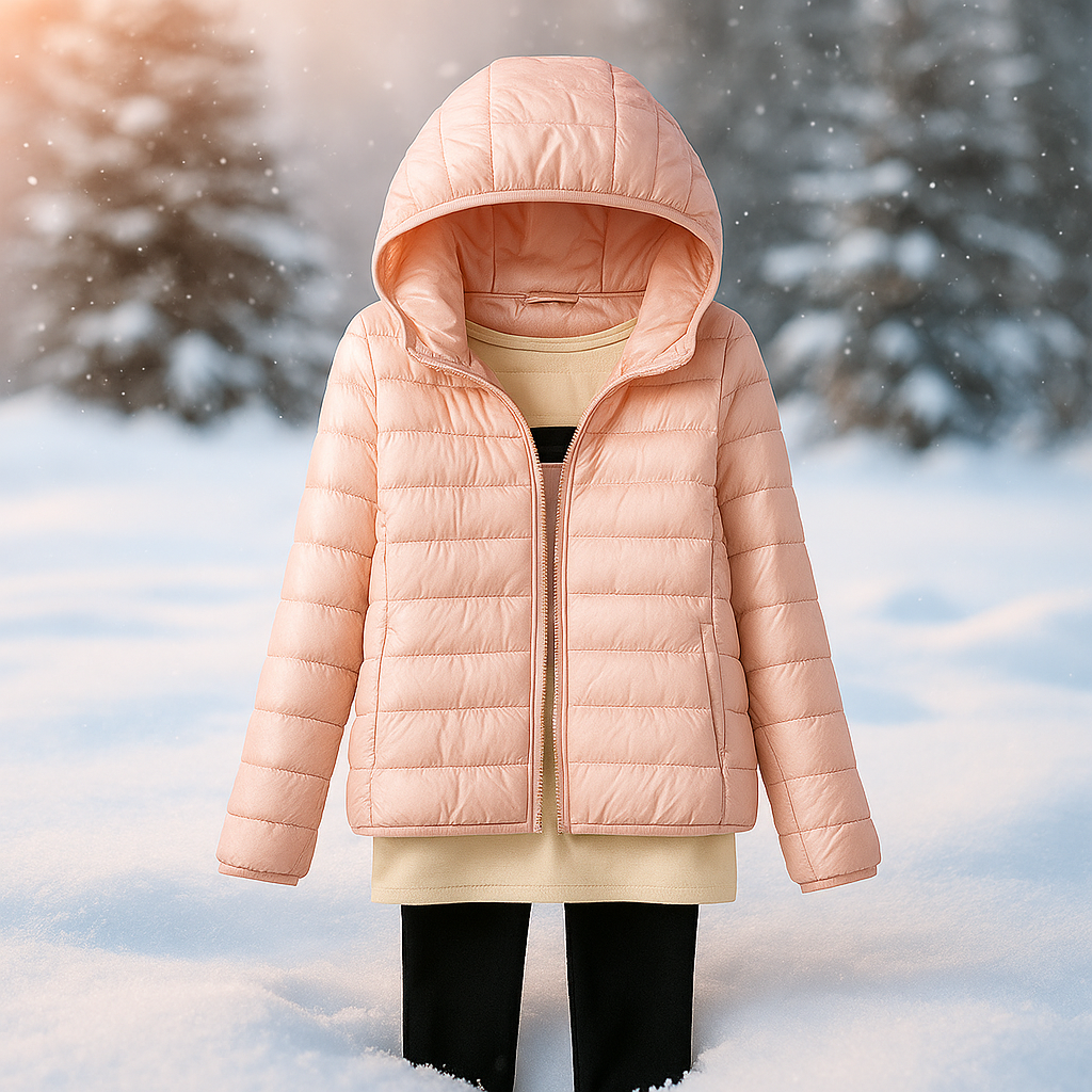Versatile Lightweight Padded Jacket with Hood - Nora