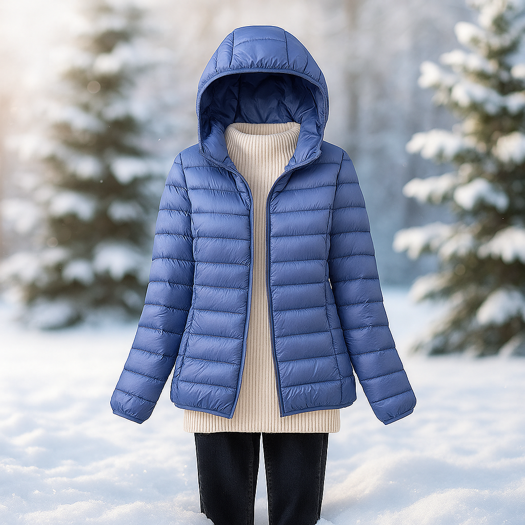 Versatile Lightweight Padded Jacket with Hood - Nora