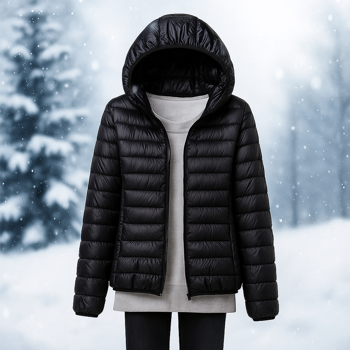 Versatile Lightweight Padded Jacket with Hood - Nora