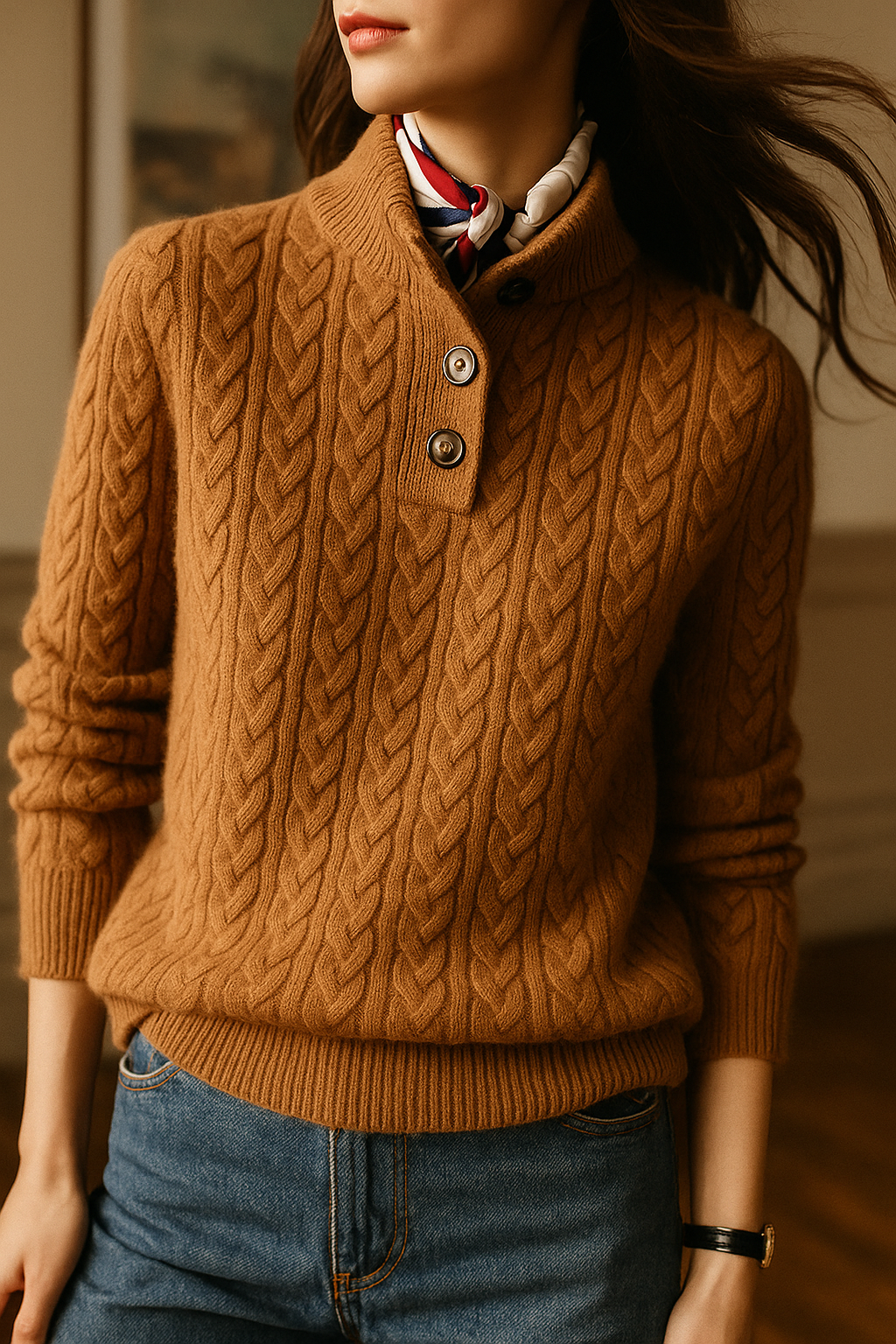 Arden Button-Up Sweater - Elena Harper
