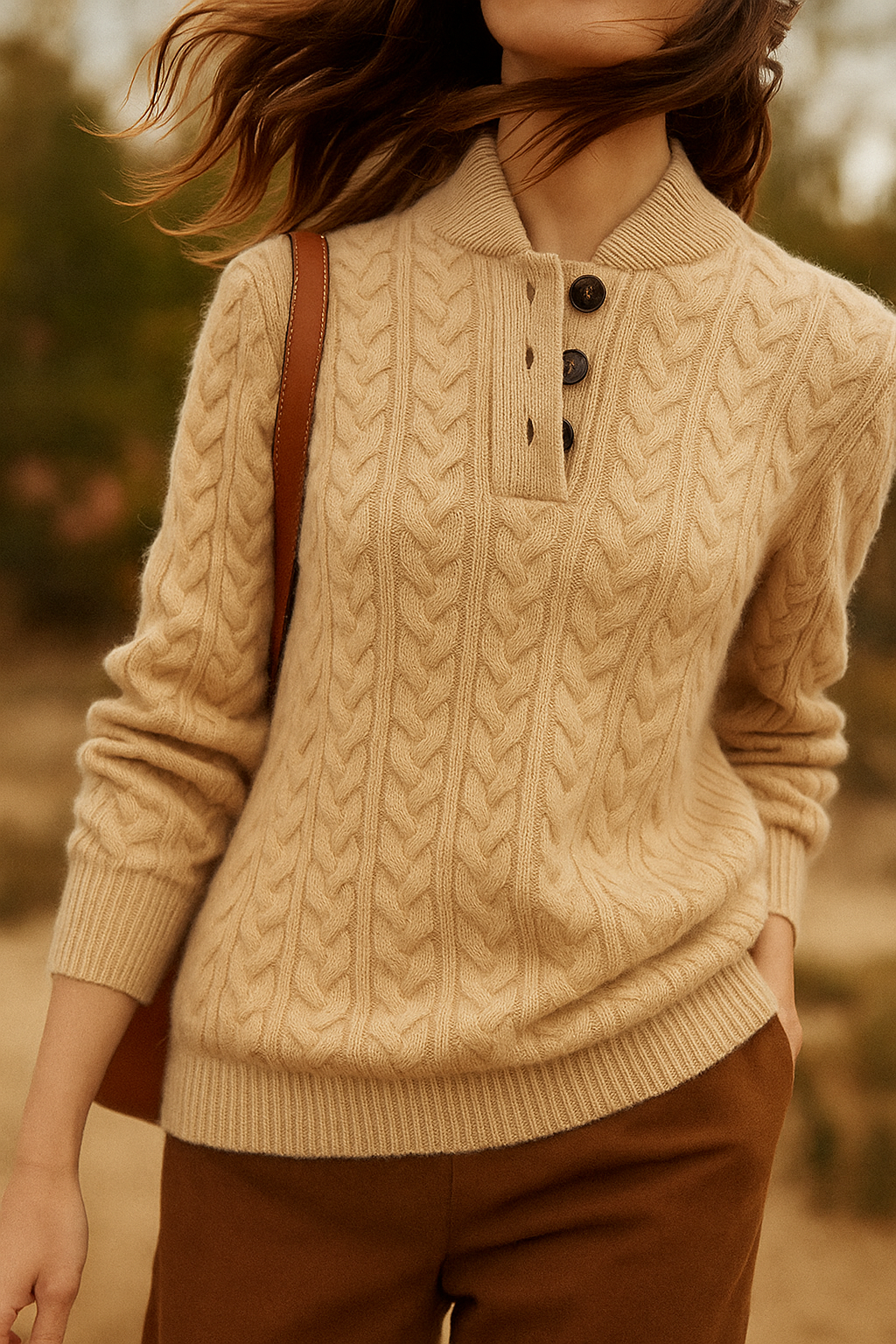 Arden Button-Up Sweater - Elena Harper