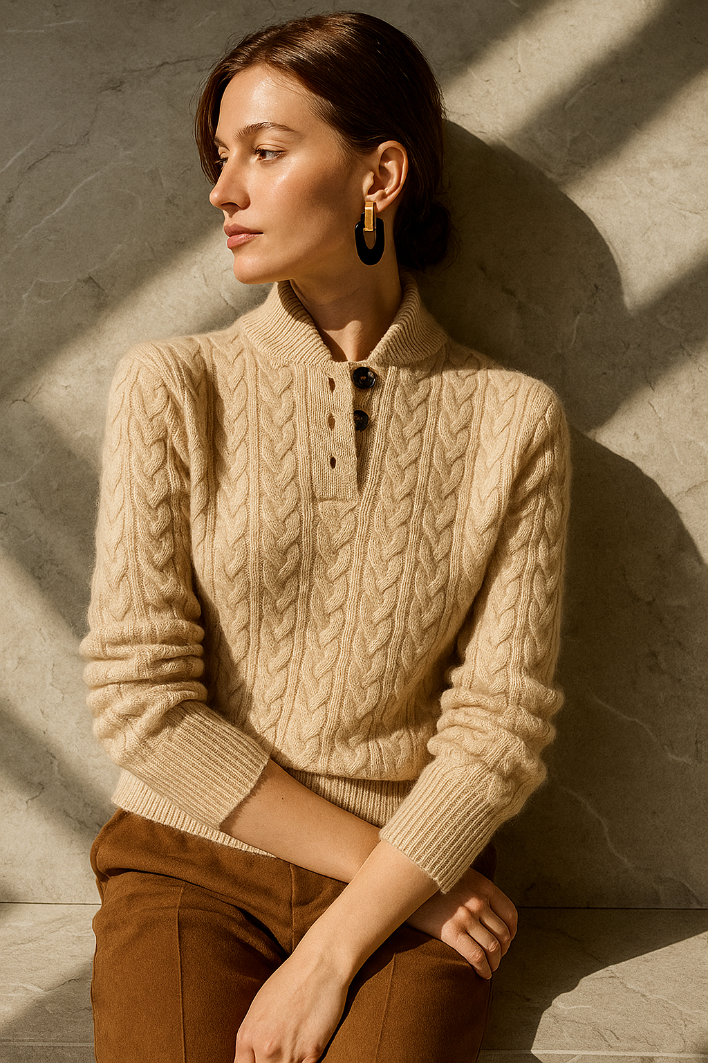 Arden Button-Up Sweater - Elena Harper