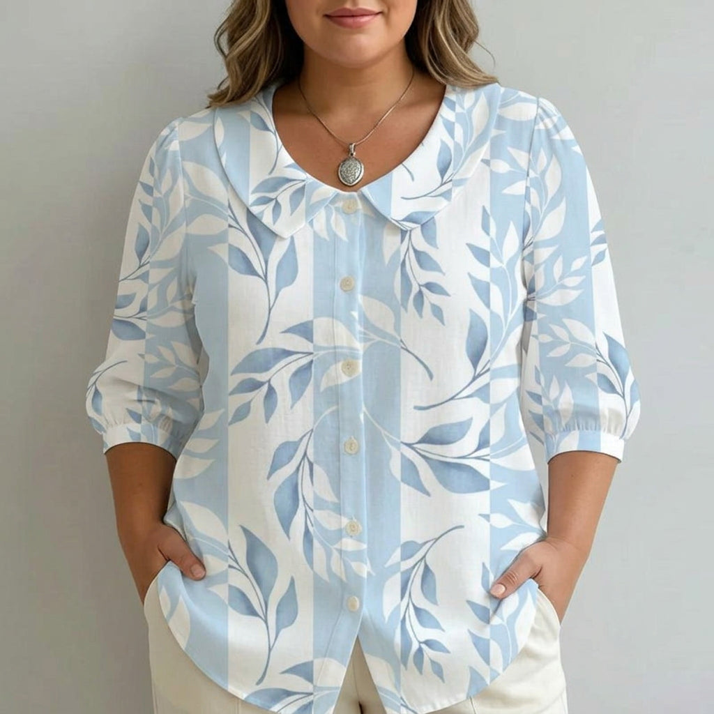 Amara | Casual Leaf Print Shirt