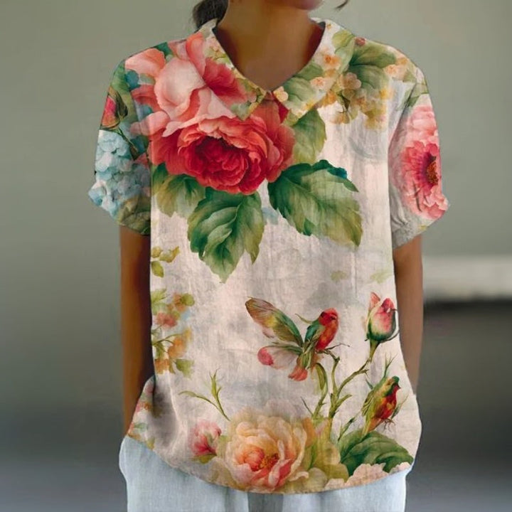 Vintage Floral Print Blouse