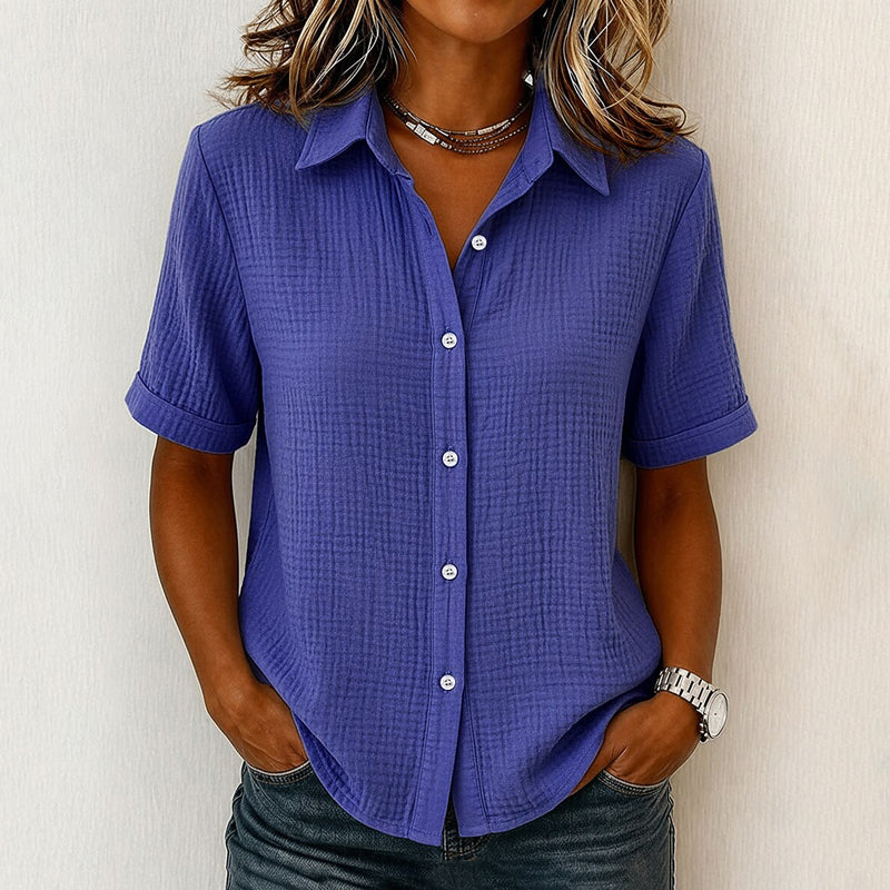 Casual Solid Color Shirt - Elena Harper