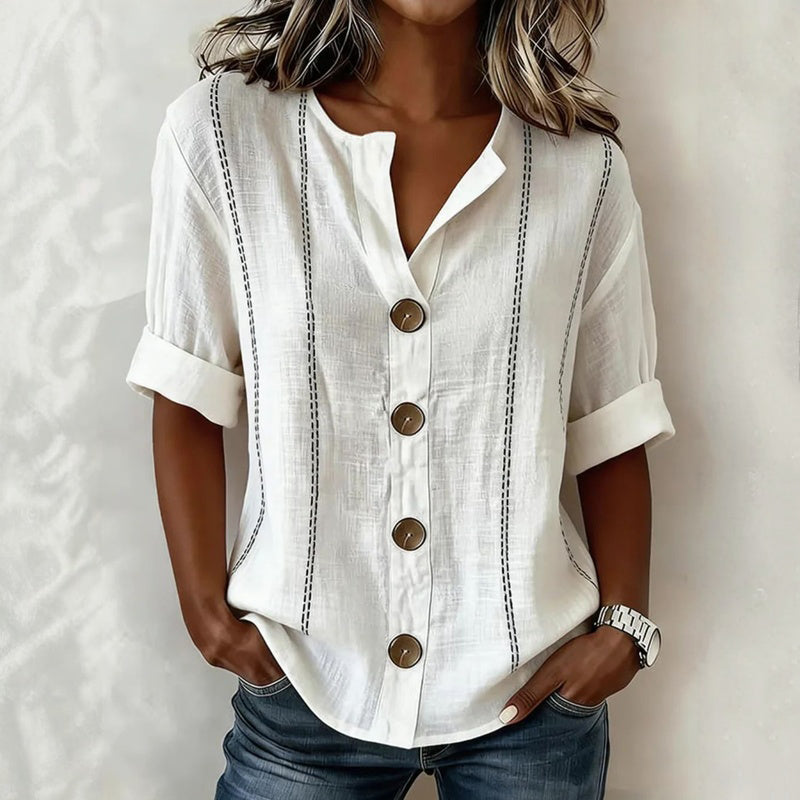 Casual Solid Color Shirt - Elena Harper