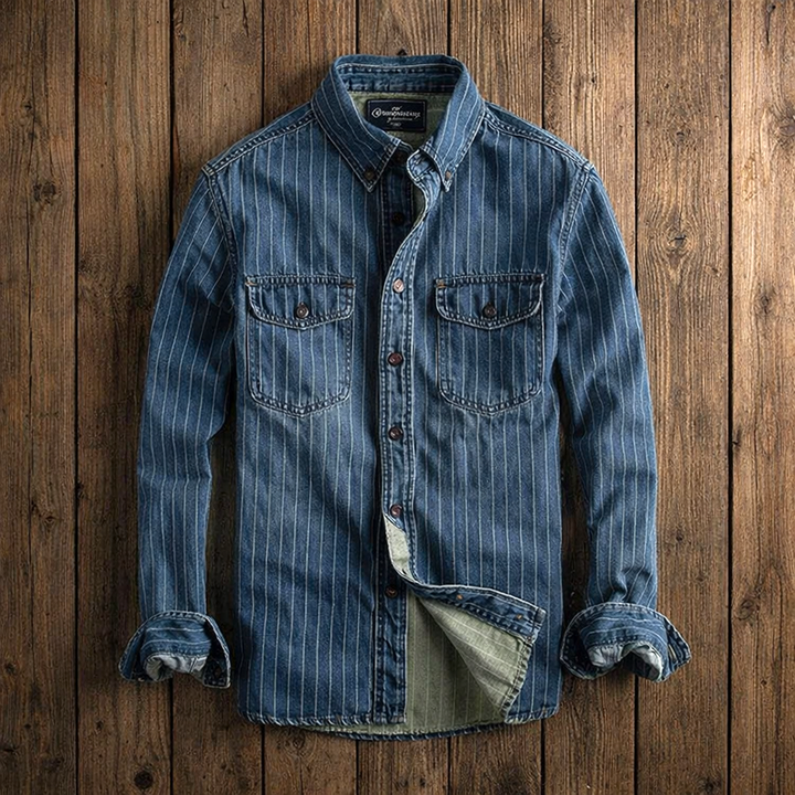 Striped Long Sleeve Shirt for Men - Elena Harper