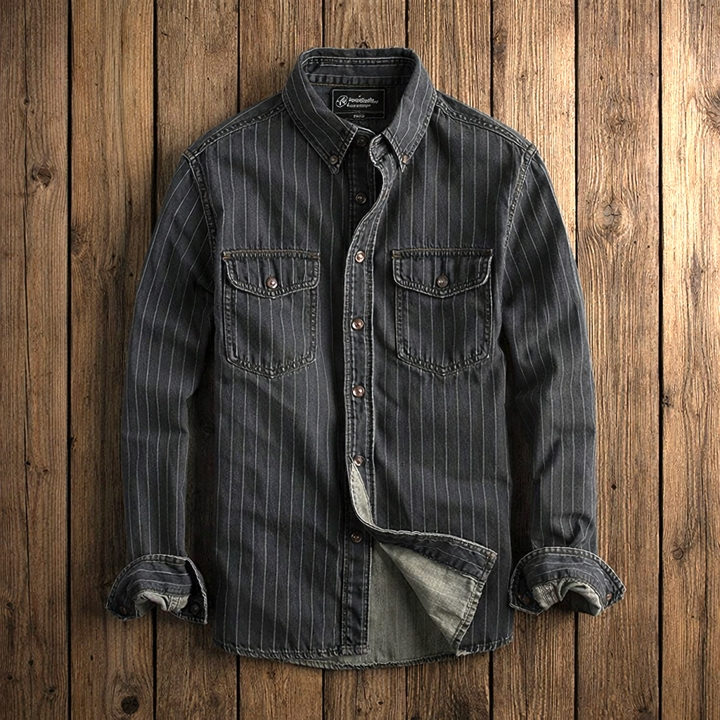 Striped Long Sleeve Shirt for Men - Elena Harper