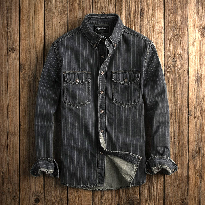 Striped Long Sleeve Shirt for Men - Elena Harper