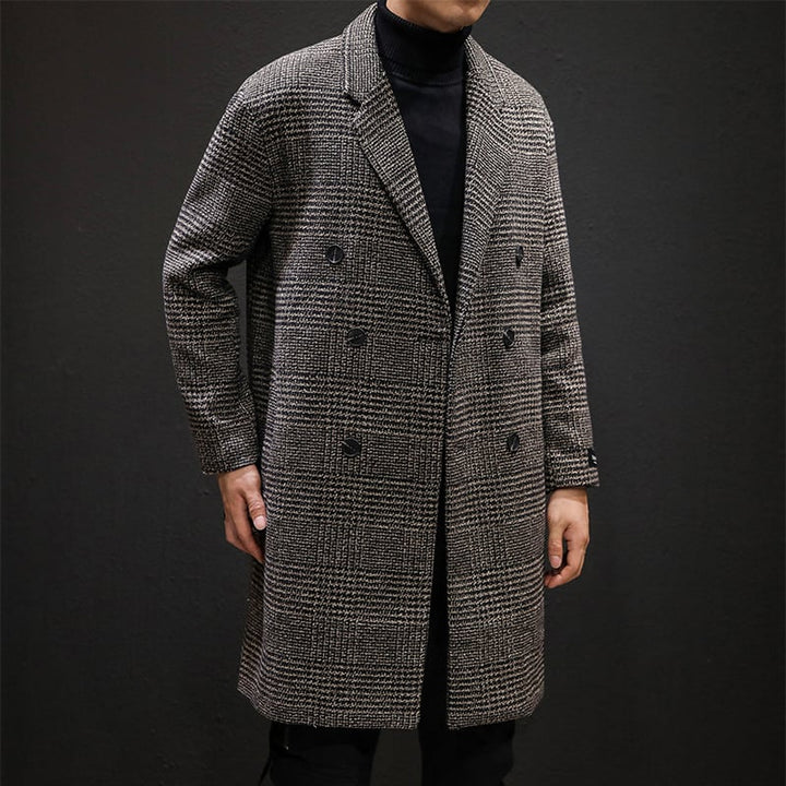 Men's wool effect coat with classic pattern - Ervahn