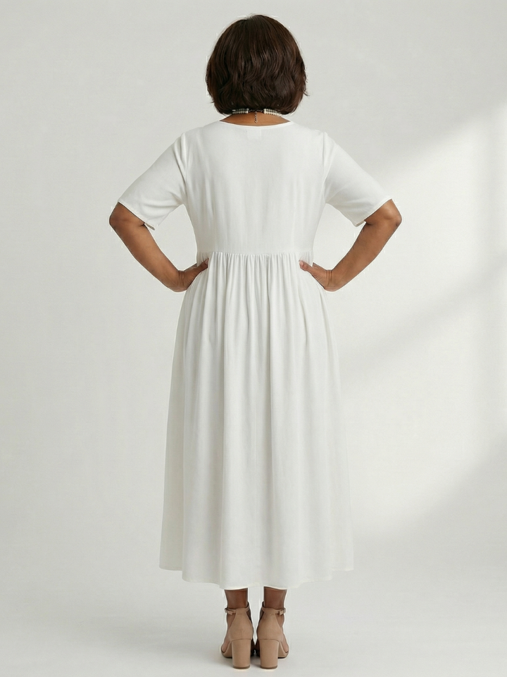 Ciren Simple Gather Midi Dress - Elena Harper