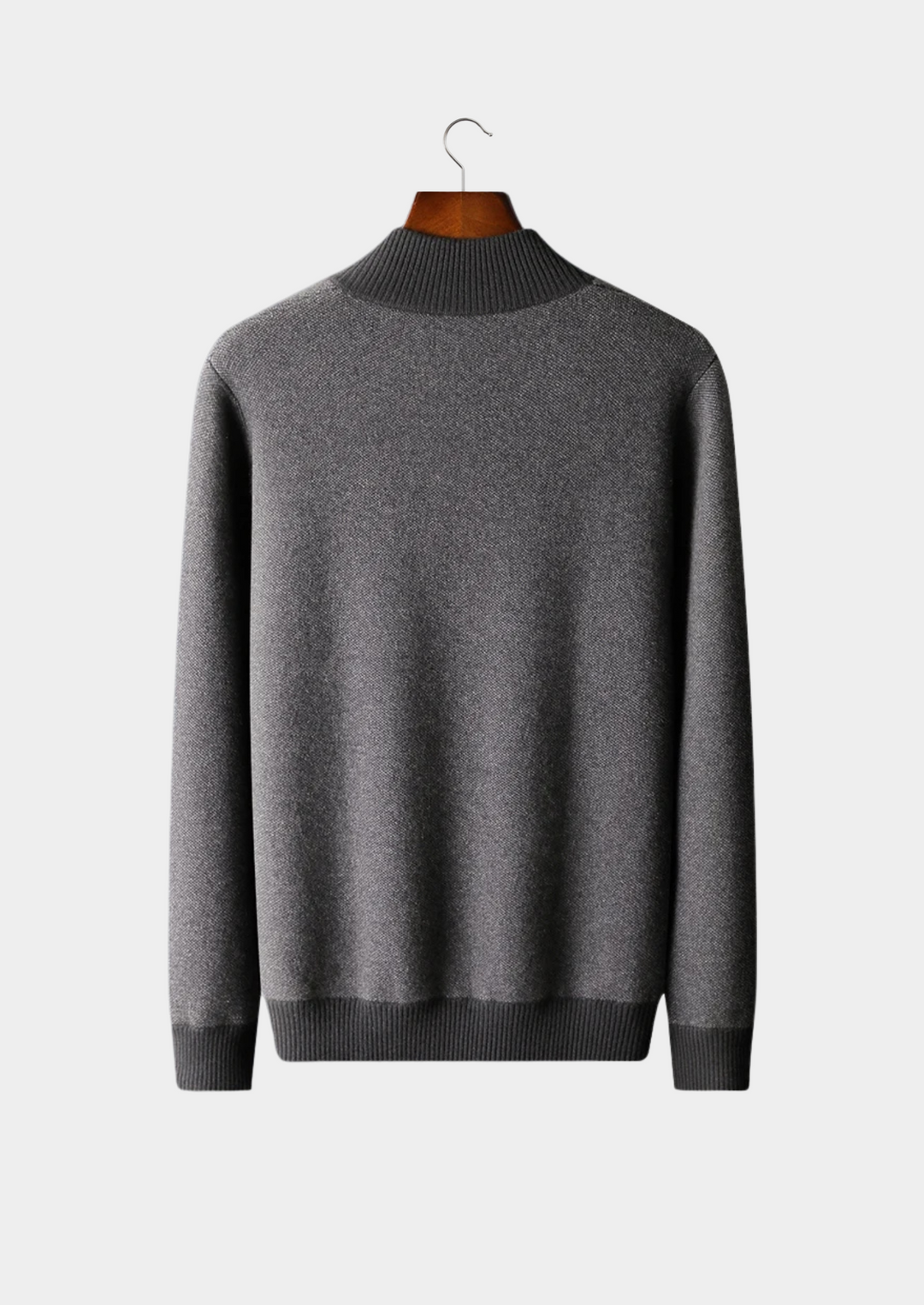 100% CASHMERE JACQUARD ZIP CARDIGAN.