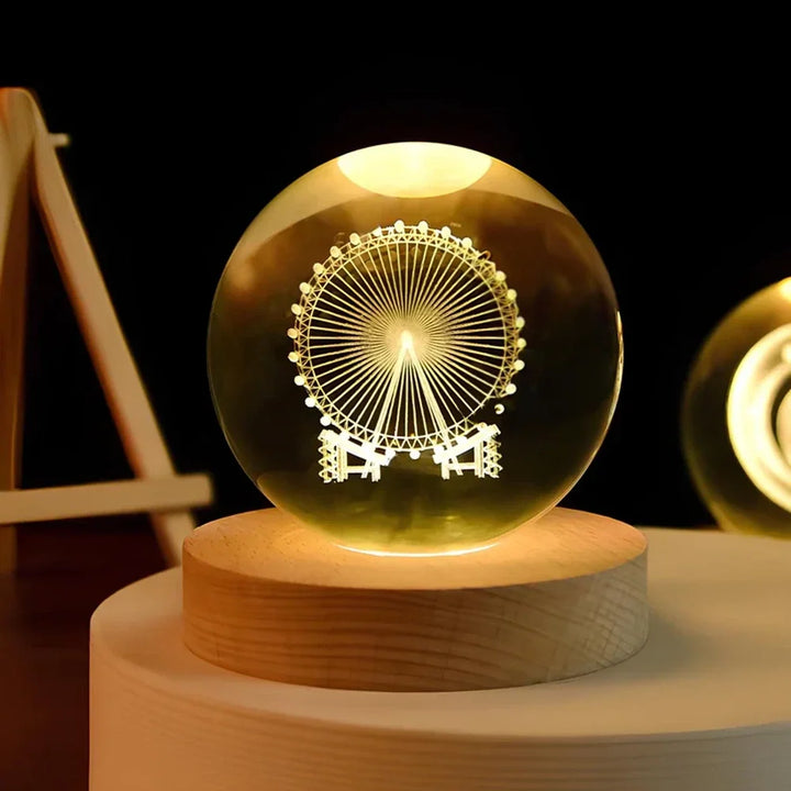 Glowing Crystal Ball with 3D Engraving Night Light