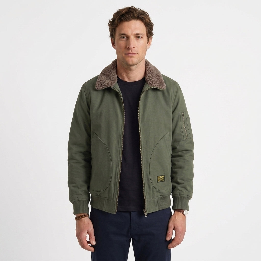 Sherpa Lined Aviator Jacket for Men
