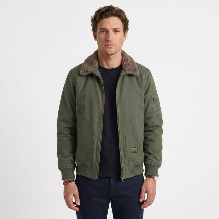 Sherpa Lined Aviator Jacket for Men