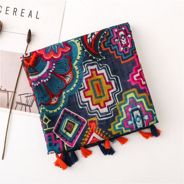 Vintage Ethnic Printed Scarf
