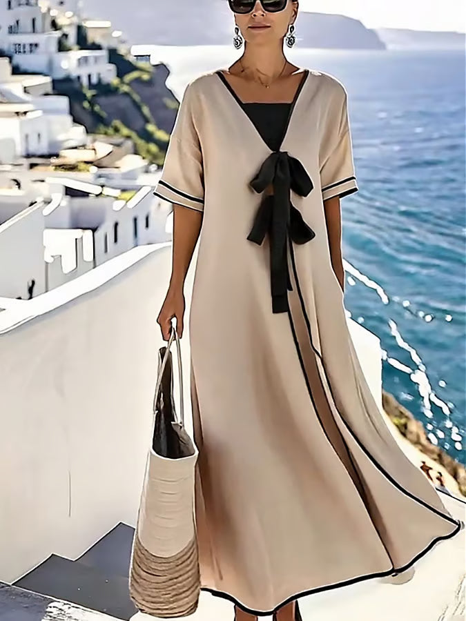 Soft Relaxed Linen Dress - Elena Harper