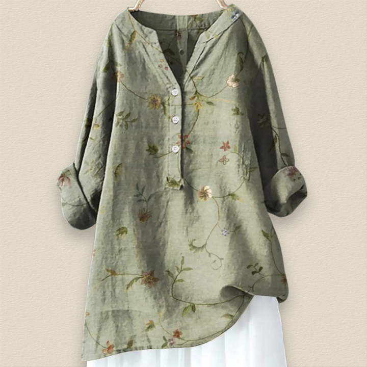 Cam Floral Long Blouse, view 3 - Elena Harper