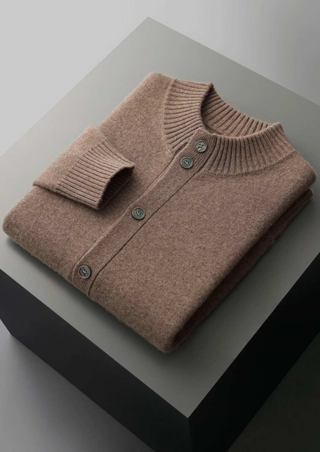 100% Cashmere Button Cardigan, view 9 - Elena Harper