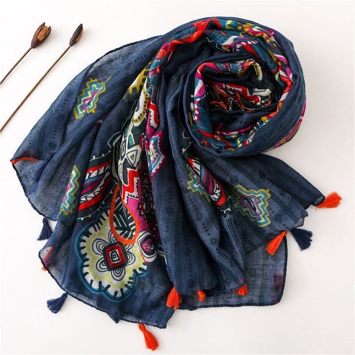 Vintage Ethnic Printed Scarf