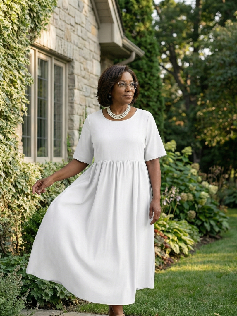 Ciren Simple Gather Midi Dress - Elena Harper