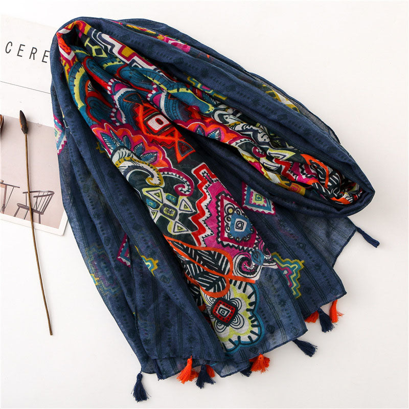Vintage Ethnic Printed Scarf