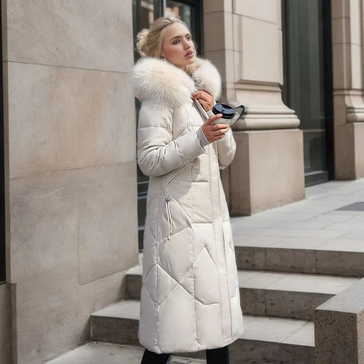 Long Quilted Coat with Hood - Isolde