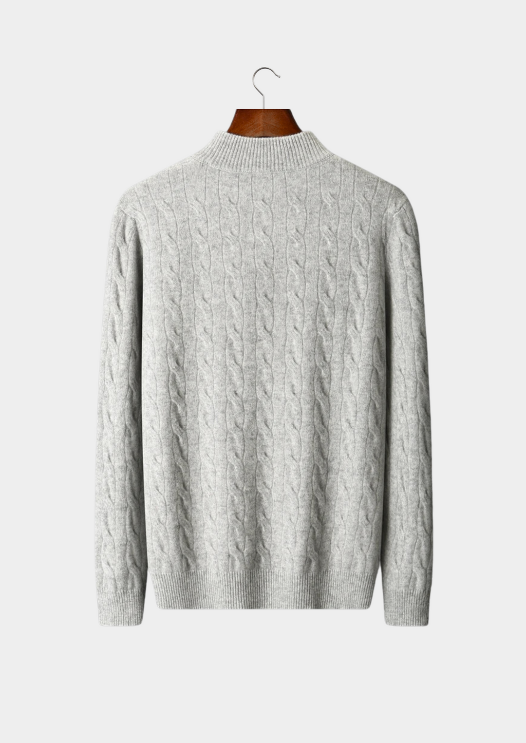 Emma & Rose wool cable knit half-zip sweater — premium knitwear
