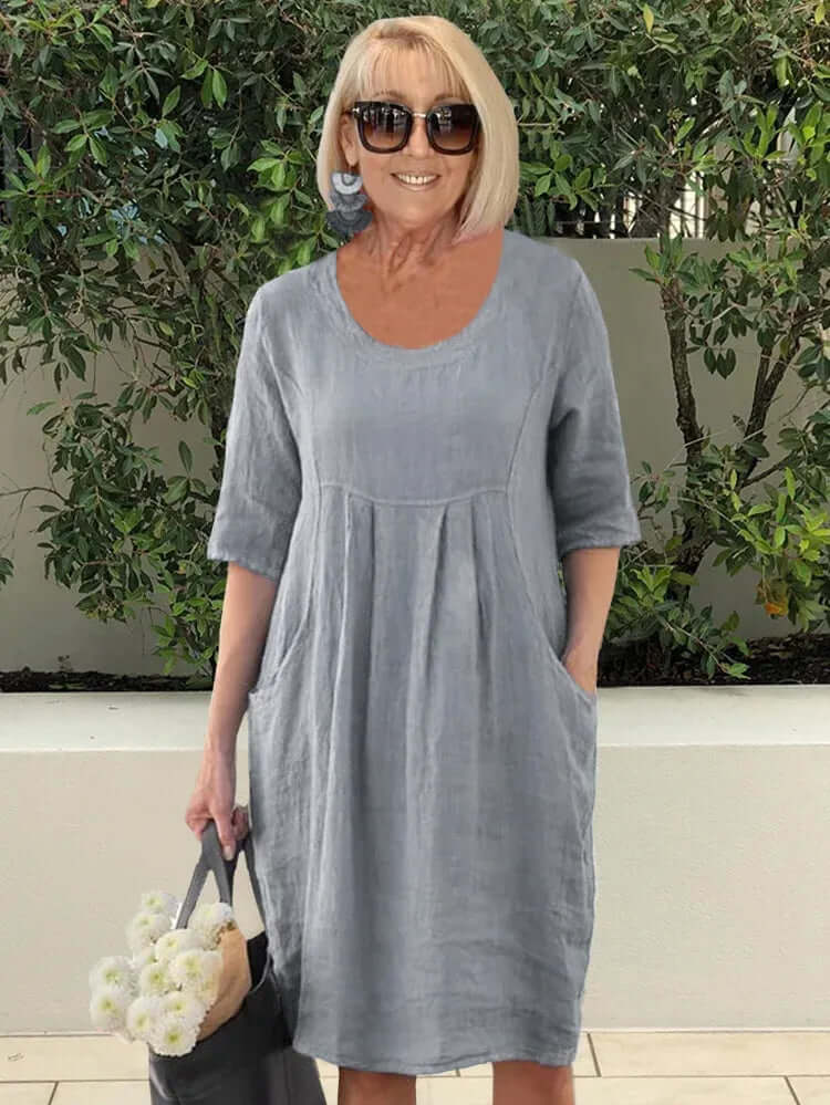 Women's Long Sleeve Summer Dress, view 3 - Elena Harper