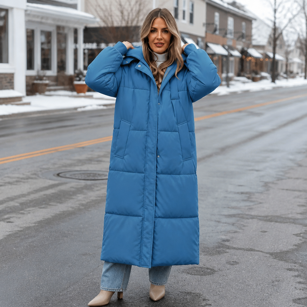 Elise | Long and Elegant Women's Puffer Jacket with Hood