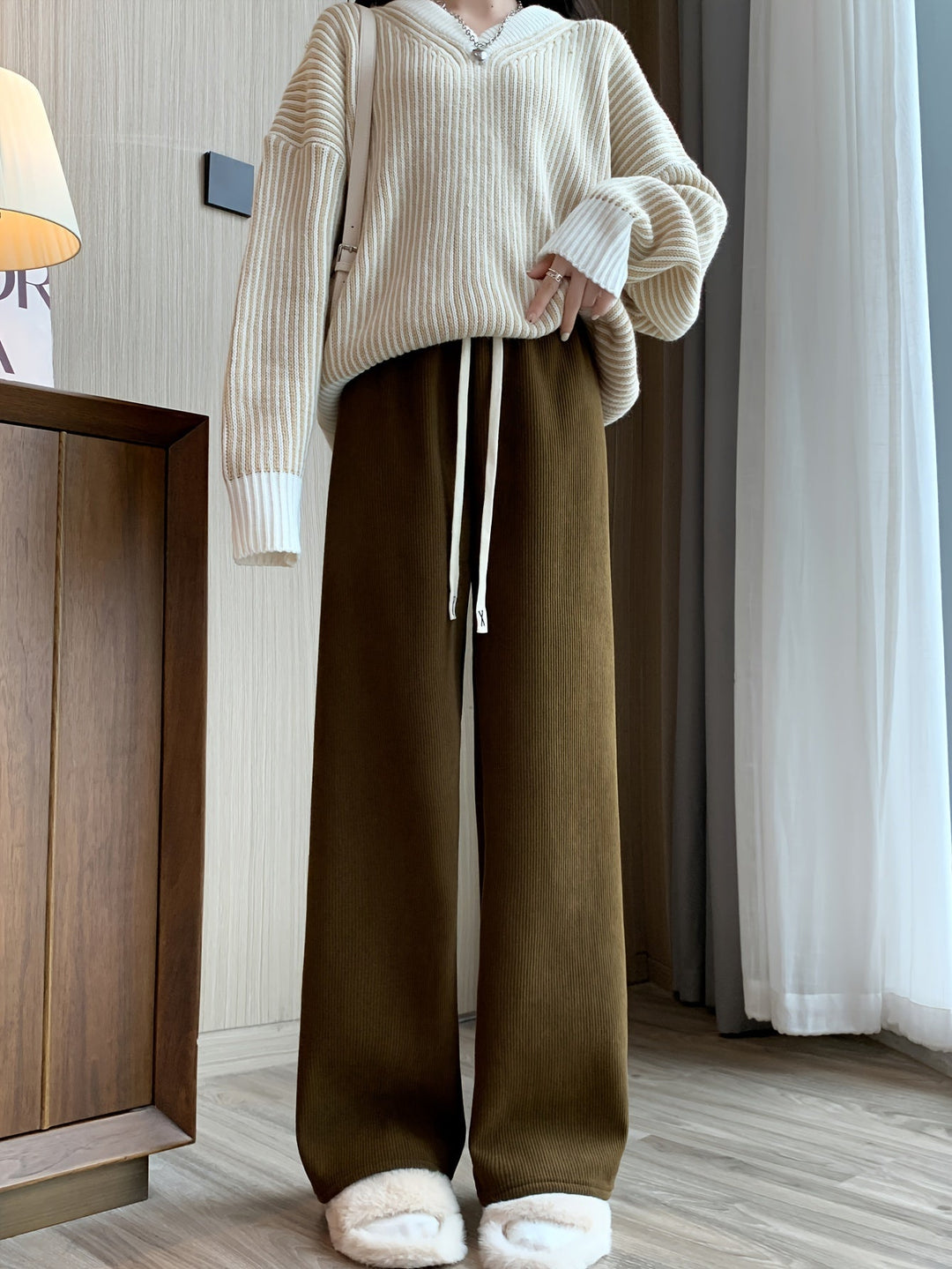 Ruth Cozy Wide-Leg Lounge Pants, view 2 - Elena Harper