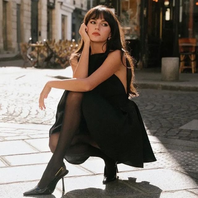 Flared Satin Cocktail Dress
