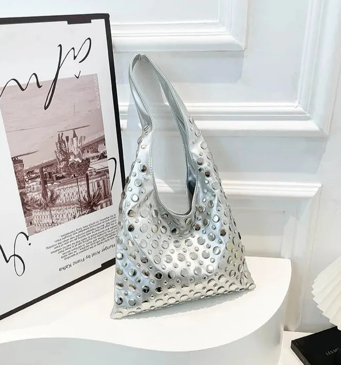 Shoulder Bag with Metallic Details - Mariela