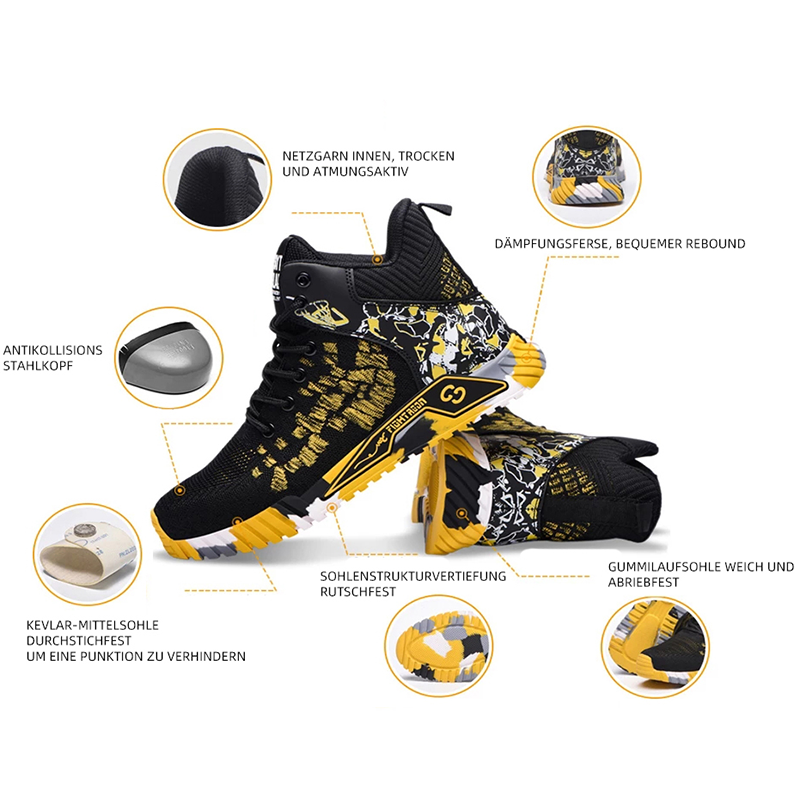 Anti-Smash and Anti-Puncture, Protecting Ankle Safety Shoes EB