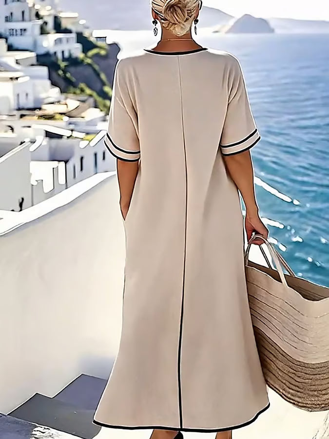 Soft Relaxed Linen Dress - Elena Harper