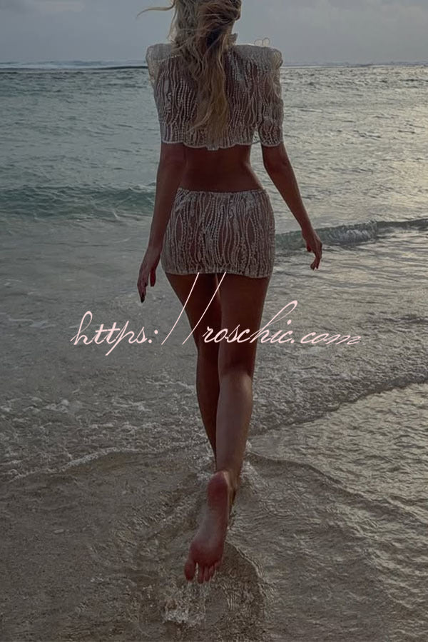 Sun-Kissed Sheer Embellished Two-Piece Set