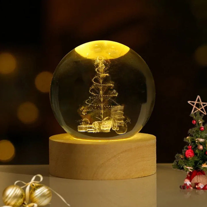 Glowing Crystal Ball with 3D Engraving Night Light